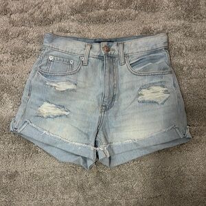 Aeropostale Blue Jean Shorts Distressed Cuffed Hem